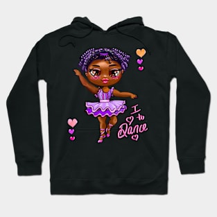 Ballet - African American girl dancing in purple tutu #1 - I love to dance Hoodie